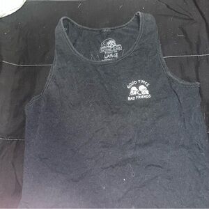 Lurking class Good Times Bad Friends Men's Black Tank Top size large
